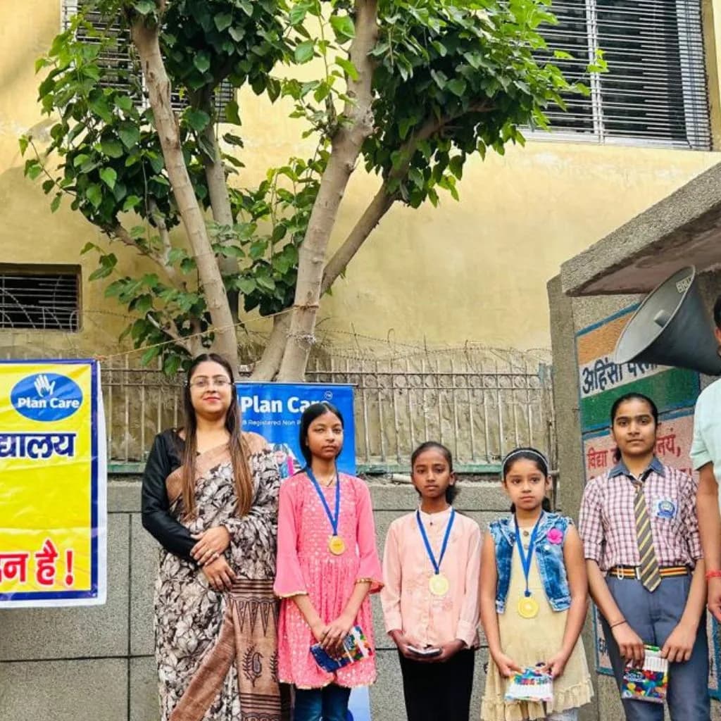 Young student receiving scholarship award from PlanCare Foundation