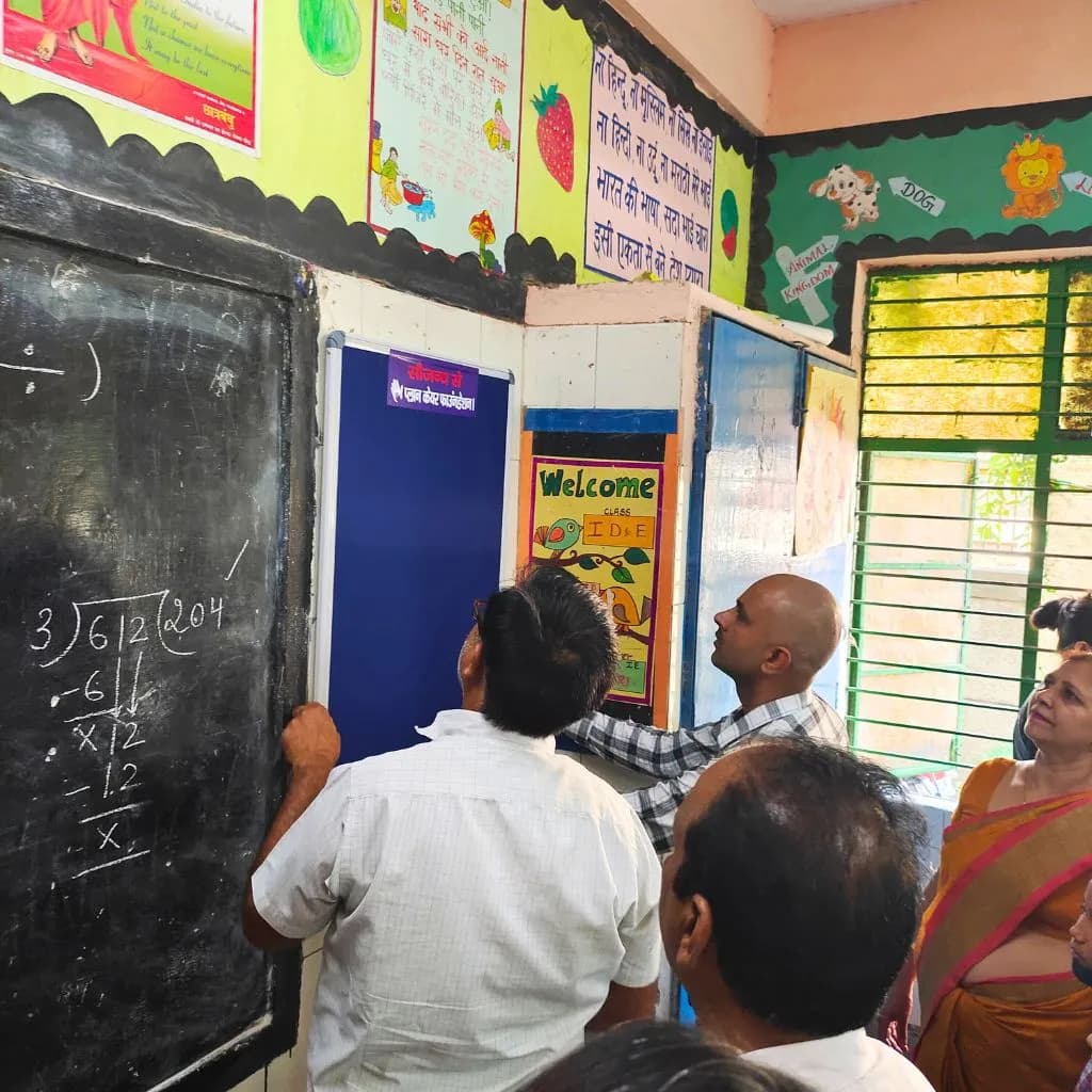 Government school renovated with colorful murals and motivational quotes