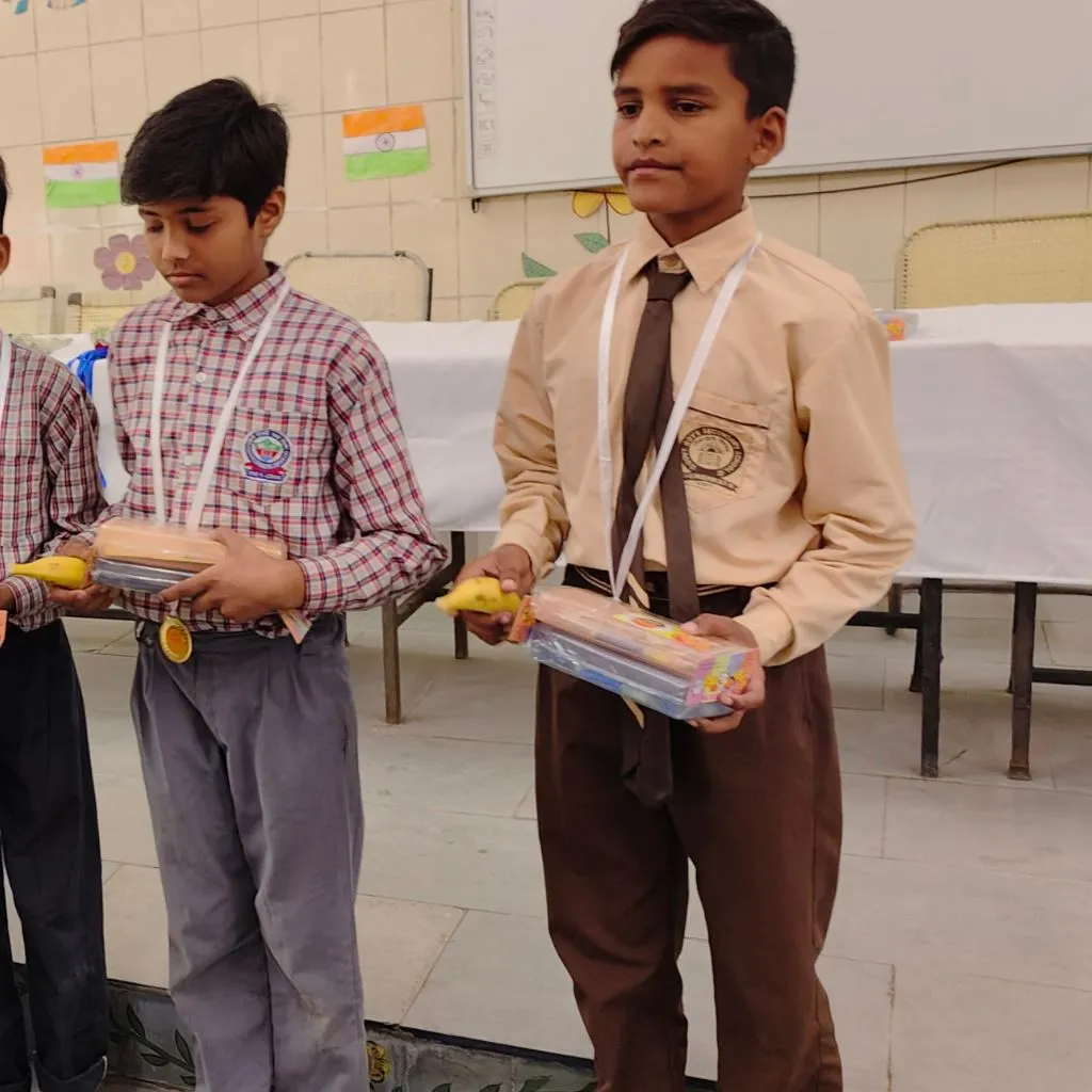 Stationery kit contents arranged for distribution