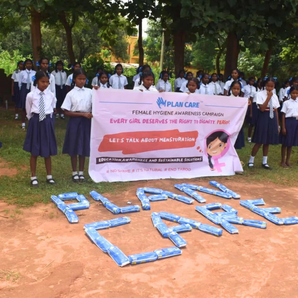 NGO-led sanitary pad distribution promoting female hygiene in village schools